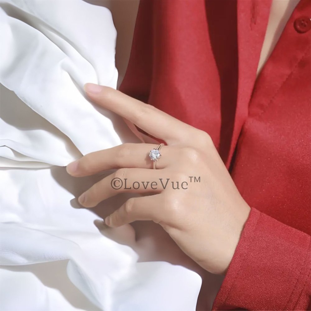 Certified 1ct. t.w. Diamond Star Solitaire Engagement Wedding Ring - Picture 5 of 14